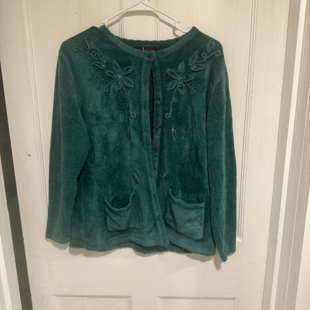 Vintage cardigans with flowers and beads